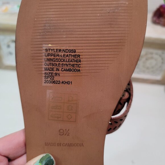 Madewell Womens Sz 9.5 The Cora Tan Leather Slide Sandal Comfort Shoe Casual - Picture 9 of 11